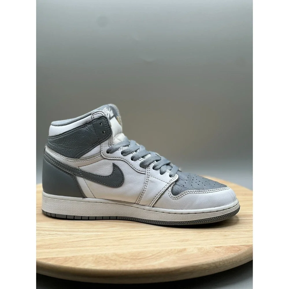 Nike 575441-037 Air Jordan 1 Retro High OG Stealth GS‎ 6Y Shoes White Grey READ